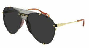 Gg0740S 001 Aviator Metal Gris Carey Dorado