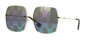 Gg0414S 003 Square Metal Espejo Negro Dorado